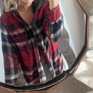 Hooded American eagle flannel